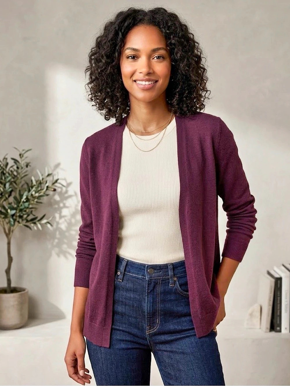 DKR & COMPANY Open Front Cardigan